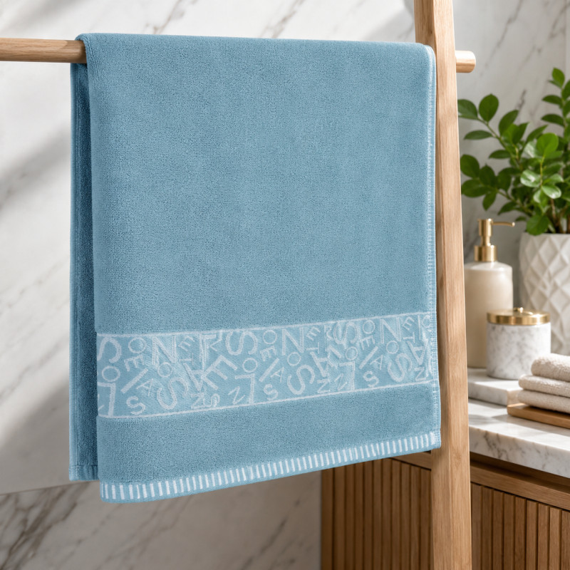 Azure Touch Bath Towel Designed for Daily Self-Care & Relaxation – Light Blue (H-138, W-74 CM)