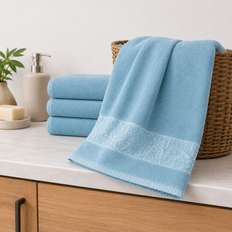 Azure Touch Bath Towel Designed for Daily Self-Care & Relaxation – Light Blue (H-138, W-74 CM)