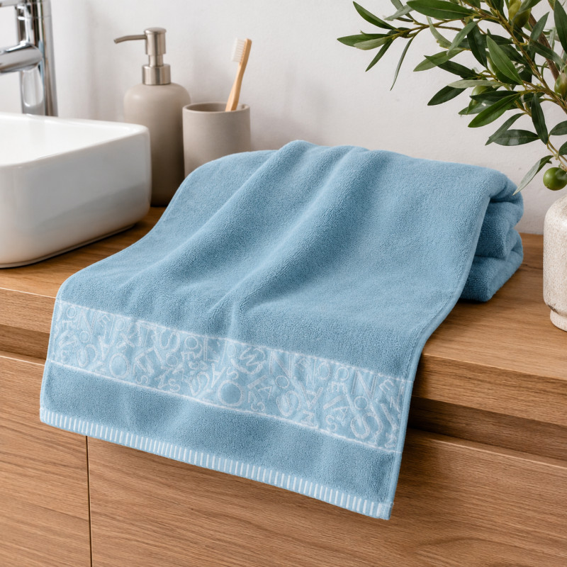Azure Touch Bath Towel Designed for Daily Self-Care & Relaxation – Light Blue (H-138, W-74 CM)