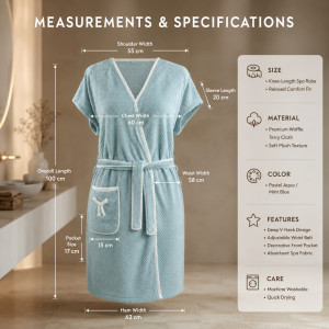 Sapphire Style Bath Towel Designed for Daily Self-Care &amp; Relaxation – Light Blue (H-100, W-60, L-55, D-20 CM)