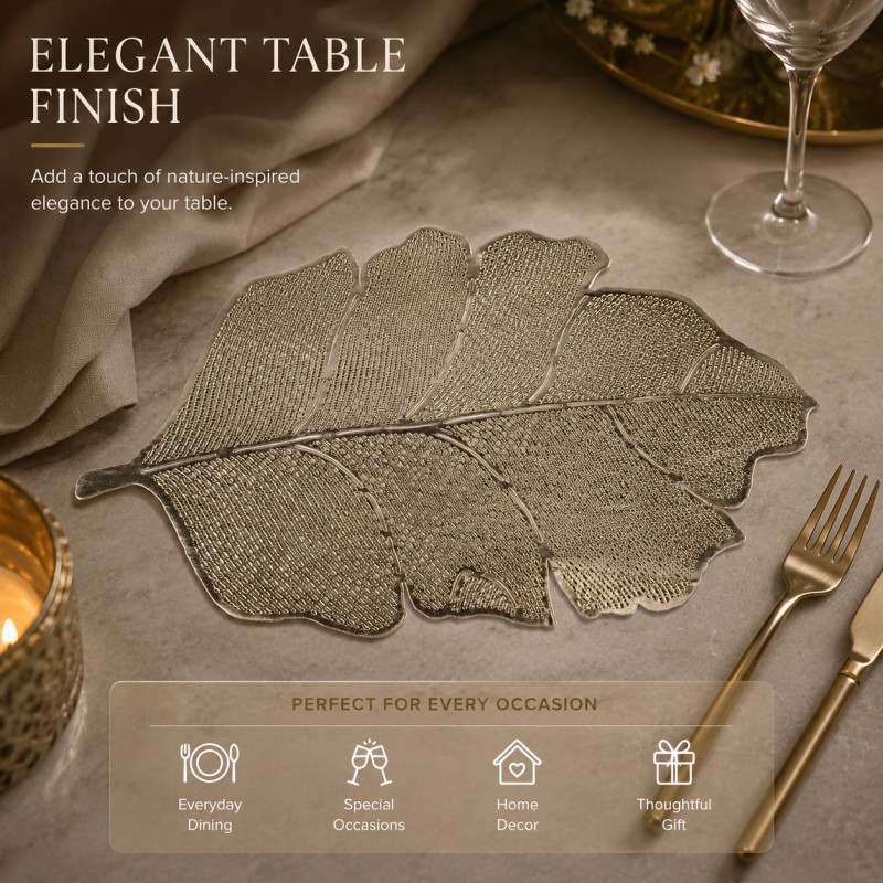 Gilded Touch Table Mat Designed for Modern Living &amp; Home Comfort – Gold (H-39, W-52 CM)