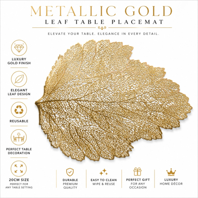 Metallic Gold Leaf Table Placement
