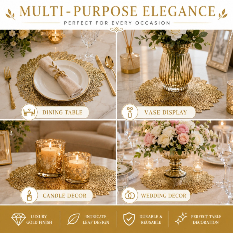 Metallic Gold Leaf Table Placement