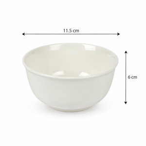 Smooth Comfort Ceramic Bowl Designed for Elegant Dining &amp; Entertaining – White (H-6cm W-11.5cm)