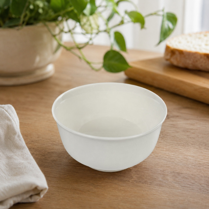 Smooth Comfort Ceramic Bowl Designed for Elegant Dining &amp; Entertaining – White (H-6cm W-11.5cm)