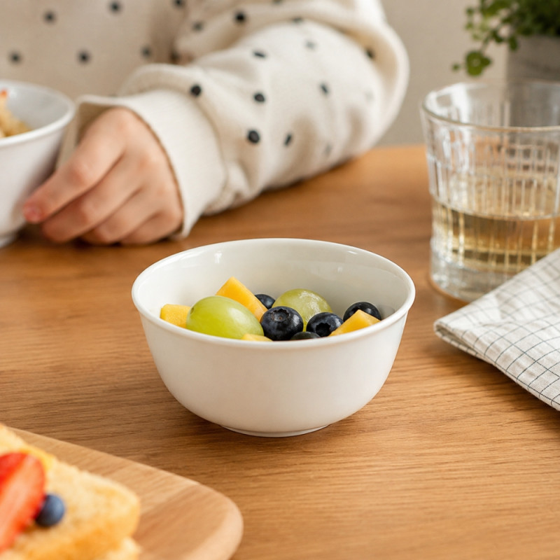 Smooth Comfort Ceramic Bowl Designed for Elegant Dining &amp; Entertaining – White (H-6cm W-11.5cm)