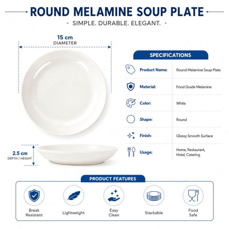 Premium Dinnerware Plate Set – White Elegant Design (15cm)