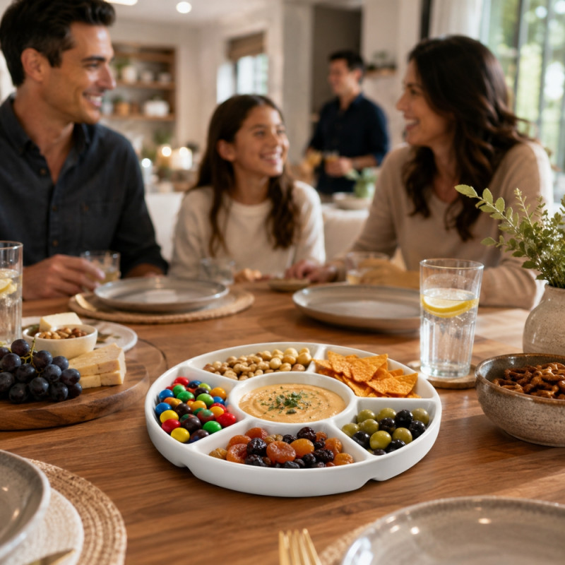 Modern ROUND SERVING PLATTER – White Premium Quality (20cm)