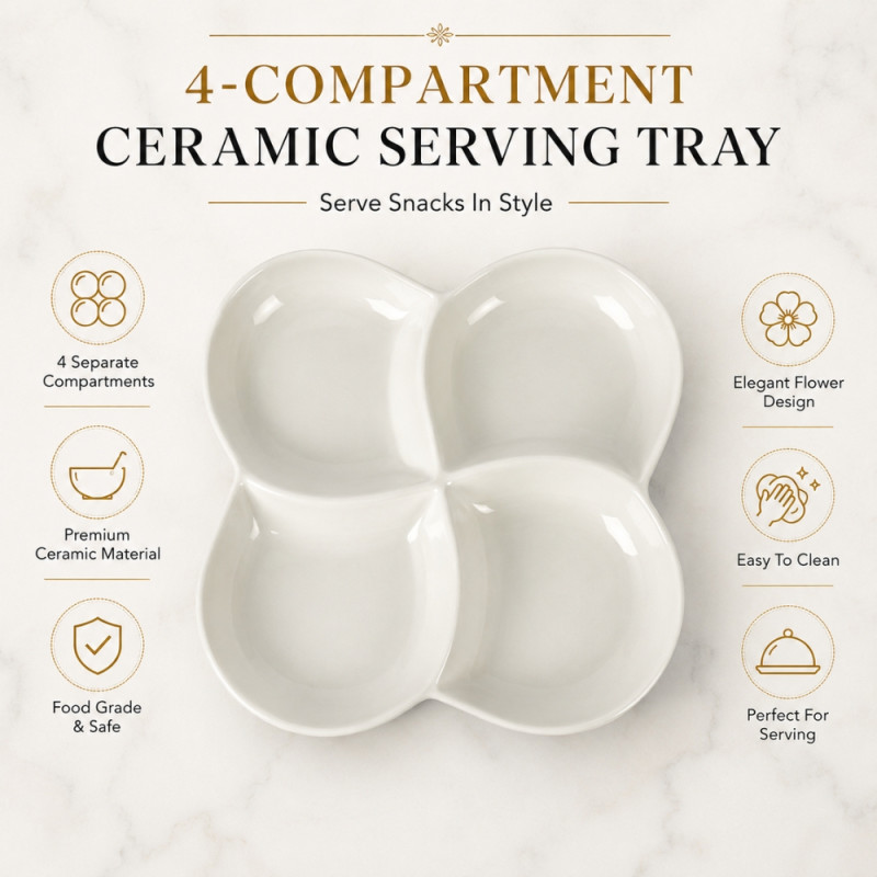 Stylish ROUND SERVING PLATTER – White Premium Quality (20cm)