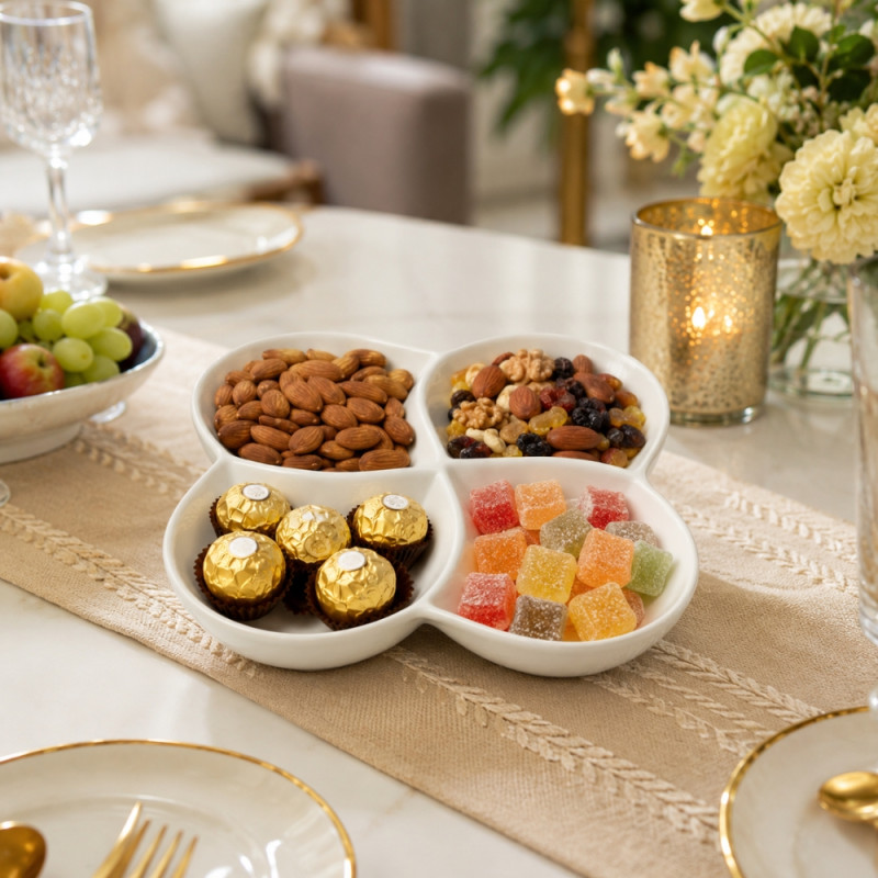 Stylish ROUND SERVING PLATTER – White Premium Quality (20cm)