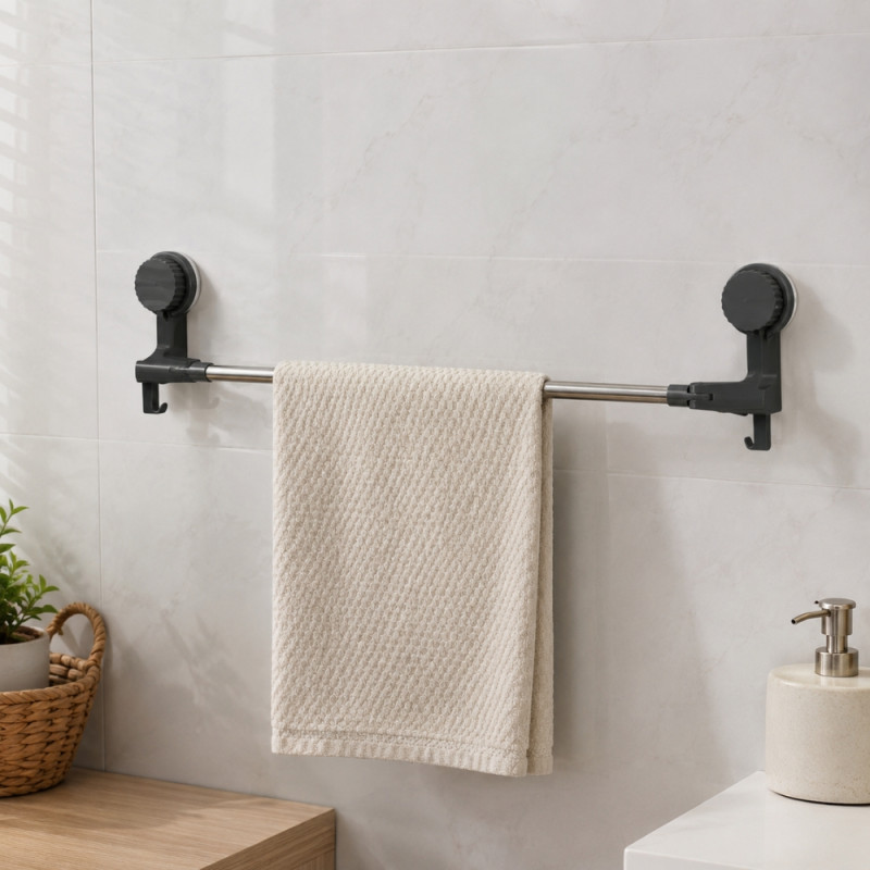 Soft Charm Towel Bar Designed for Smart Storage & Organization – Silver (66cm)