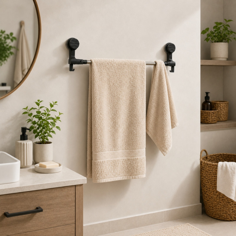 Soft Charm Towel Bar Designed for Smart Storage & Organization – Silver (66cm)