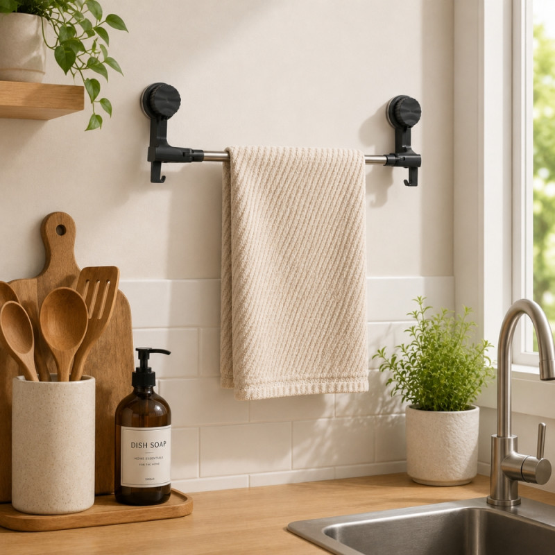 Soft Charm Towel Bar Designed for Smart Storage & Organization – Silver (66cm)