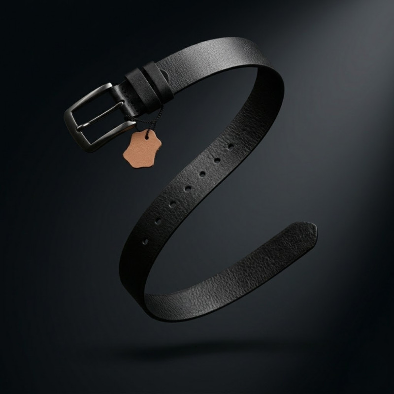 Men's Classic Leather Business & Casual Belt – Sleek Black with Pin Buckle (120cm)
