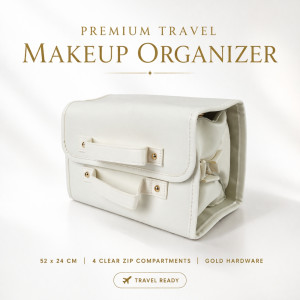 Executive Ivory Travel & Cosmetic Organizer Bag – 52cm Large Capacity