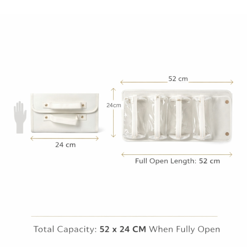 Executive Ivory Travel & Cosmetic Organizer Bag – 52cm Large Capacity