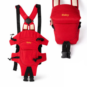 Multi-Functional Ergonomic Baby Carrier Bag – Red & Black