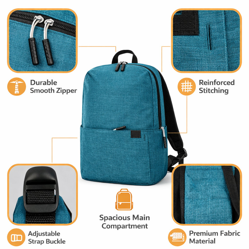 Urban Explorer Mini Student Backpack – Classic Light Blue (35cm)