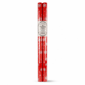 Red Christmas Gift Wrapping Paper Roll featuring a White Snowflake Design – 70cm x 100cm Red Christmas Gift Wrapping Paper Roll featuring a White Snowflake Design – 70cm x 100cm