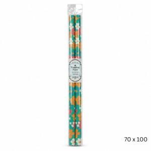 Teal Floral Wrapping Paper Set - 2pcs