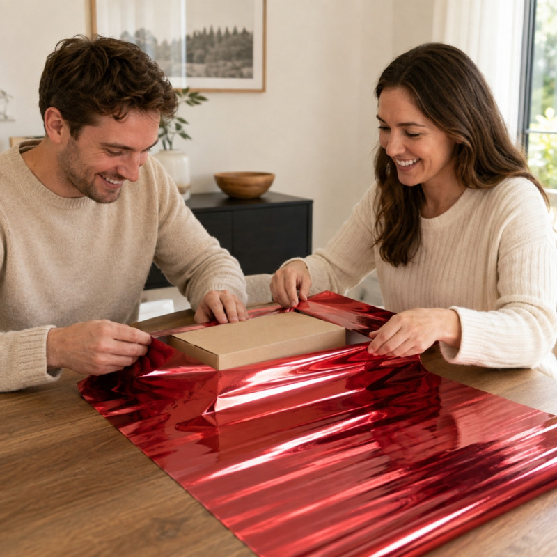 Glossy Red Gift Wrapping Paper
