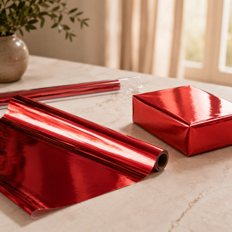 Glossy Red Gift Wrapping Paper