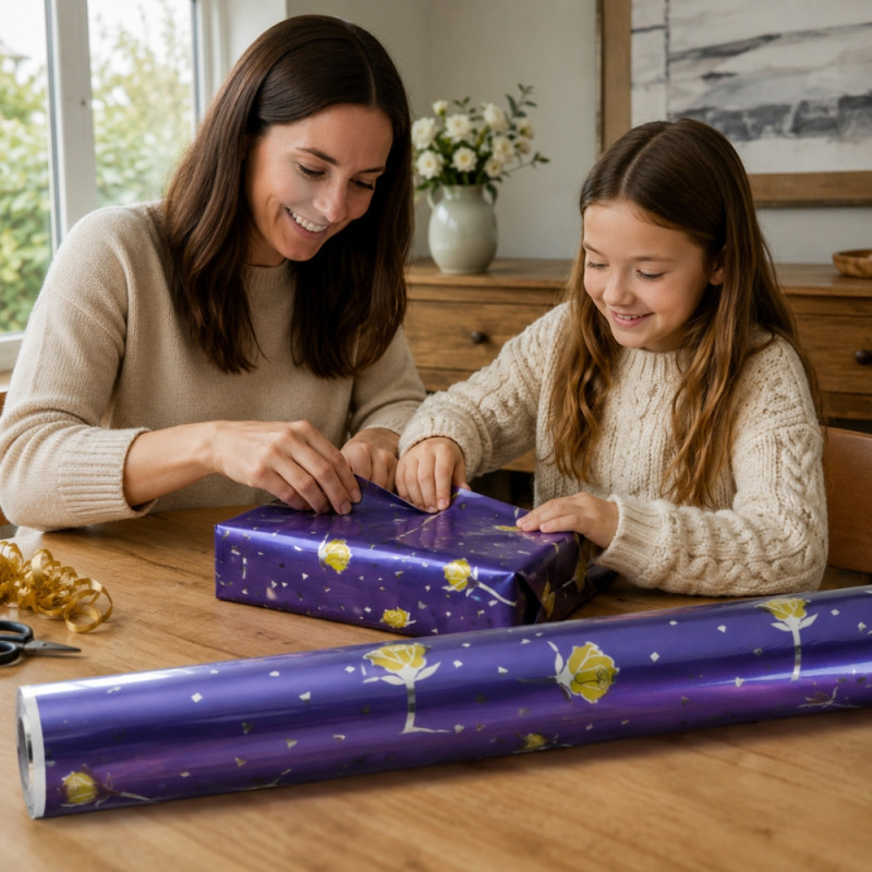 Purple Graphics Gift Wrapping Paper Roll