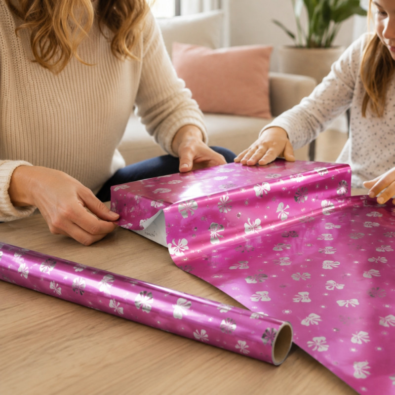 Pink Wrapping Paper Roll
