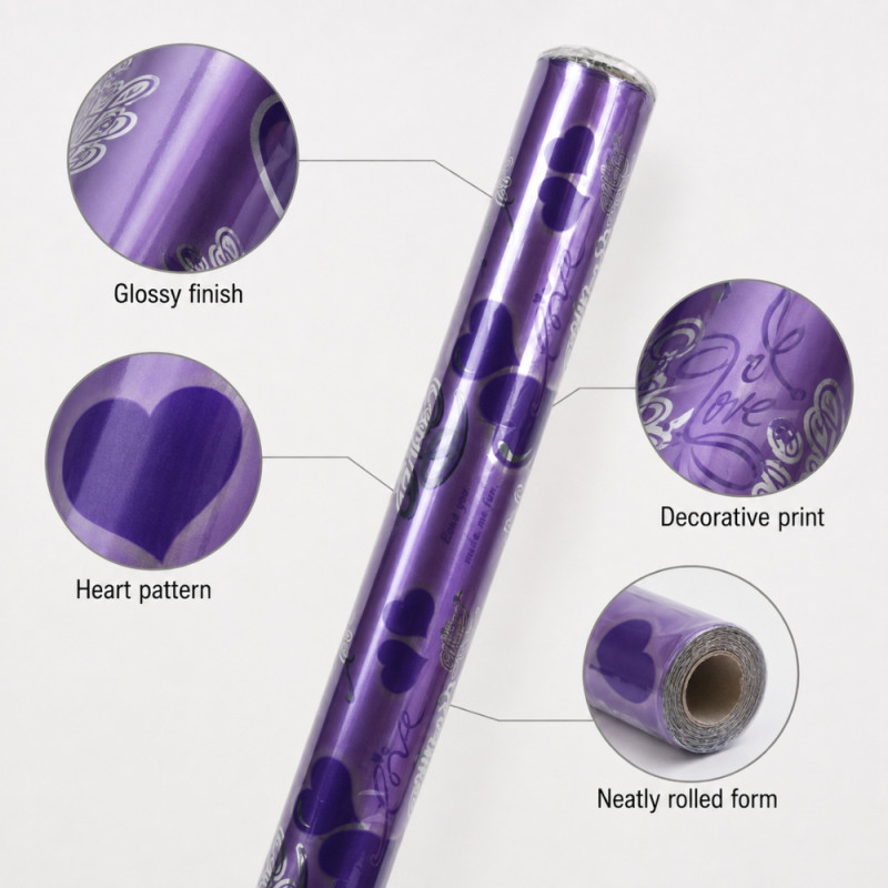 Purple Gift Wrapping Paper Roll