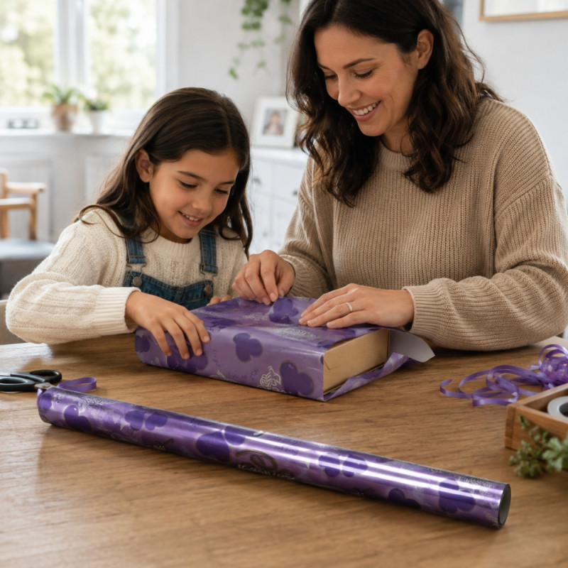 Purple Gift Wrapping Paper Roll