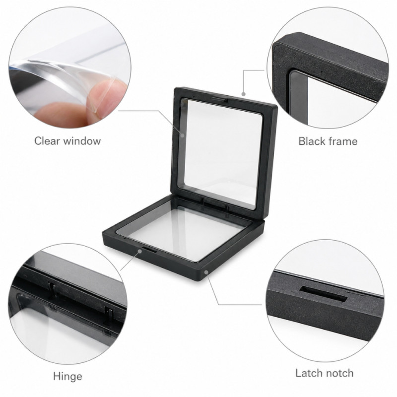 3D Floating Photo Frame – Black (Clear)