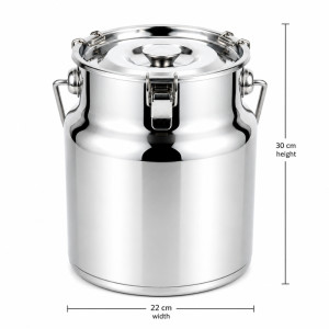 Stainless Steel Milk Canister – Silver (H-30cm X W-22cm)