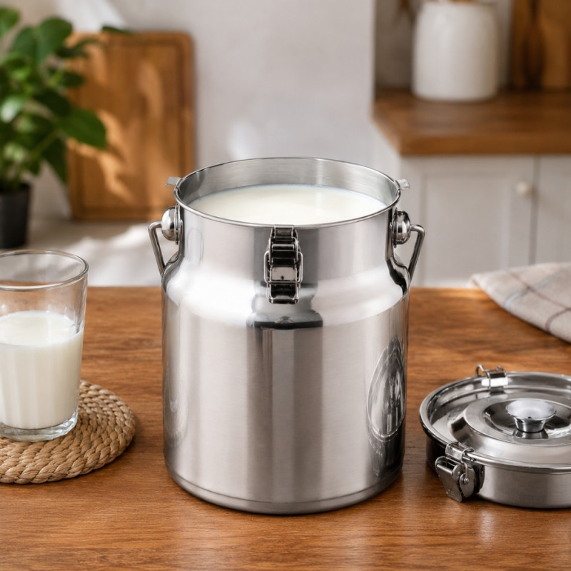 Stainless Steel Milk Canister – Silver (H-30cm X W-22cm)