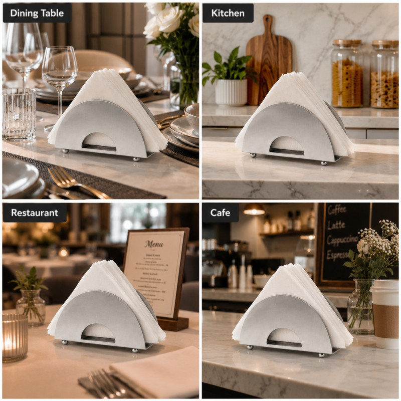 Essential STAINLESS STEEL TISSUE HOLDER – Silver Premium Quality (15 x 8cm)