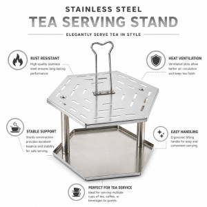 Classic STAINLESS STEEL SERVING RACK – Silver Premium Quality (8.5 x 5cm)