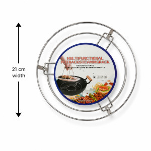 Sturdy Comfort Steaming Rack Designed for Everyday Cooking &amp; Kitchen Excellence – Silver (W-21cm)