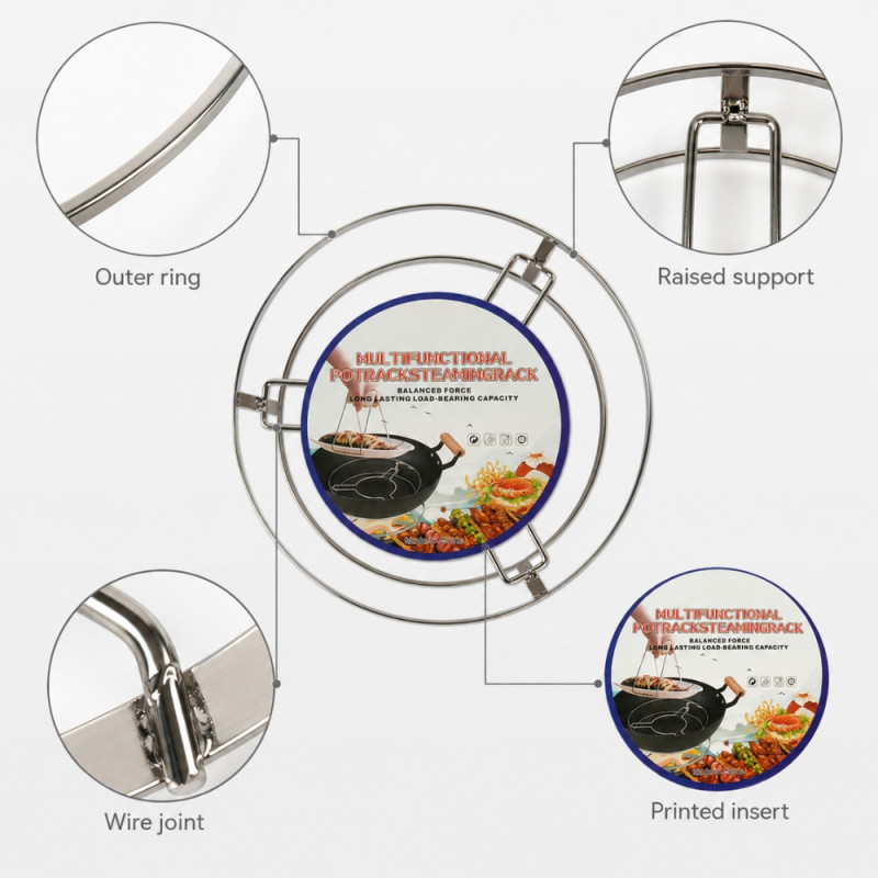Sturdy Comfort Steaming Rack Designed for Everyday Cooking &amp; Kitchen Excellence – Silver (W-21cm)