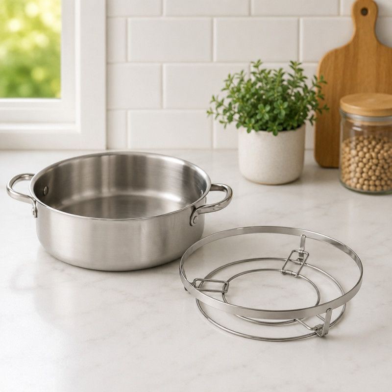 Sturdy Comfort Steaming Rack Designed for Everyday Cooking &amp; Kitchen Excellence – Silver (W-21cm)