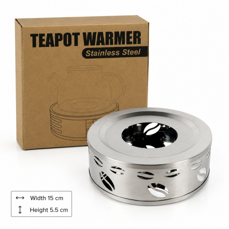 Modern Grip Tea Pot Warmer Designed for Everyday Cooking &amp; Kitchen Excellence – Silver (H-5.5cm W-15cm)