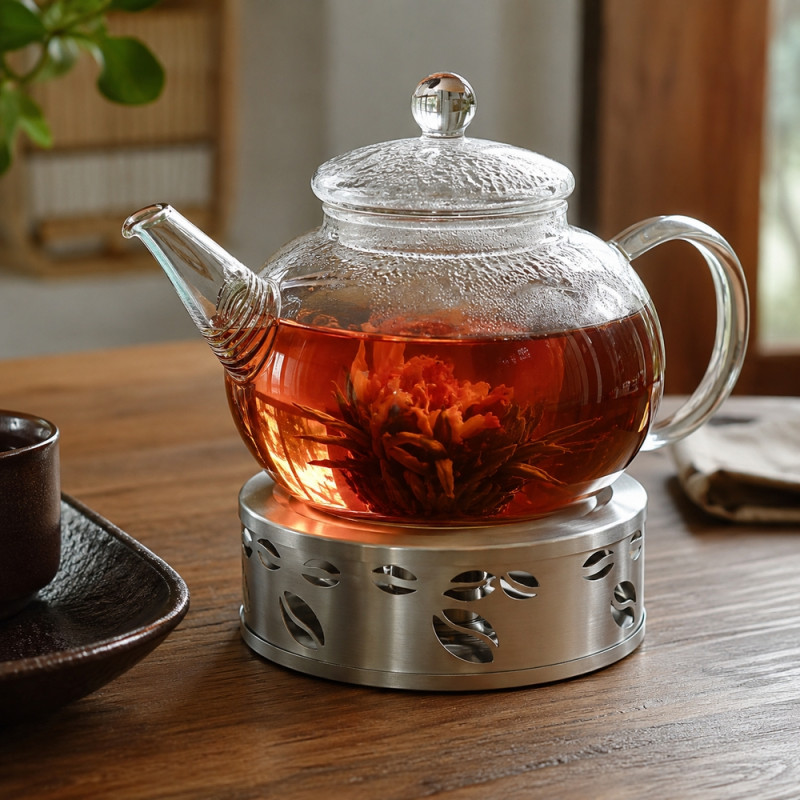 Modern Grip Tea Pot Warmer Designed for Everyday Cooking &amp; Kitchen Excellence – Silver (H-5.5cm W-15cm)