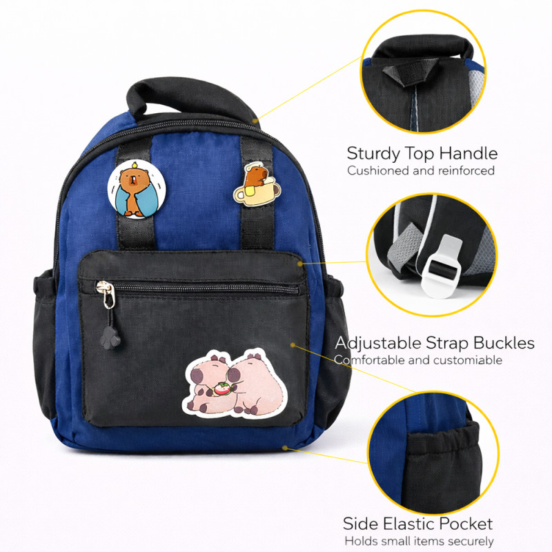 Urban Explorer Mini Backpack – Navy Blue & Black (24cm)