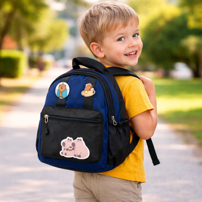 Urban Explorer Mini Backpack – Navy Blue & Black (24cm)
