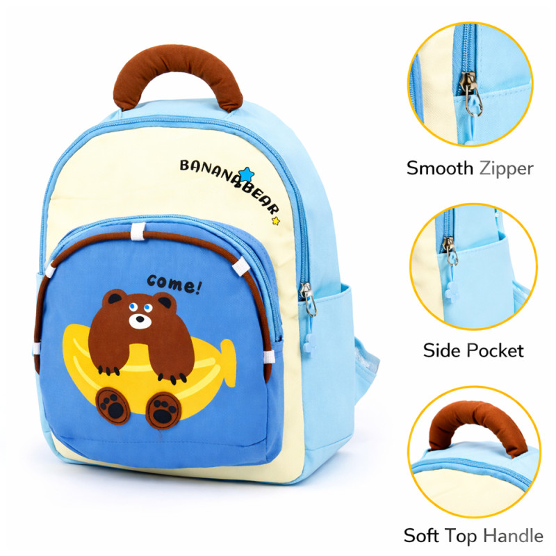 Kids' Cuddly Bear Character Backpack – Aqua & Ivory (30cm)