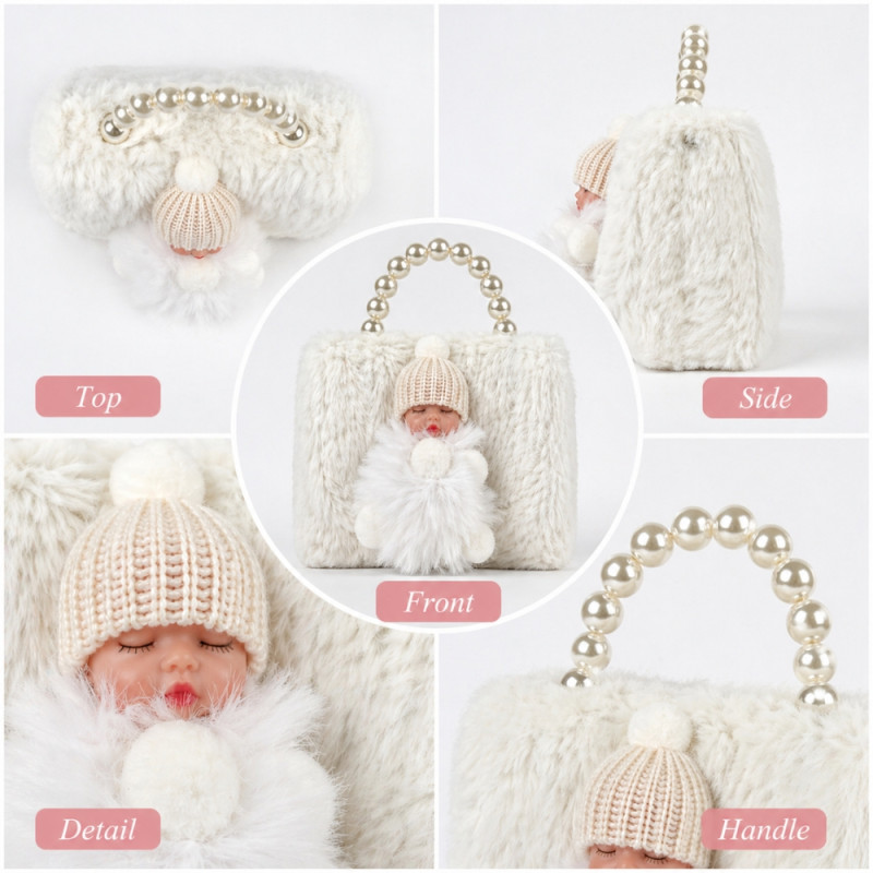 Kids' Elegant Mini Handbag – Sophisticated Off-White (15cm)