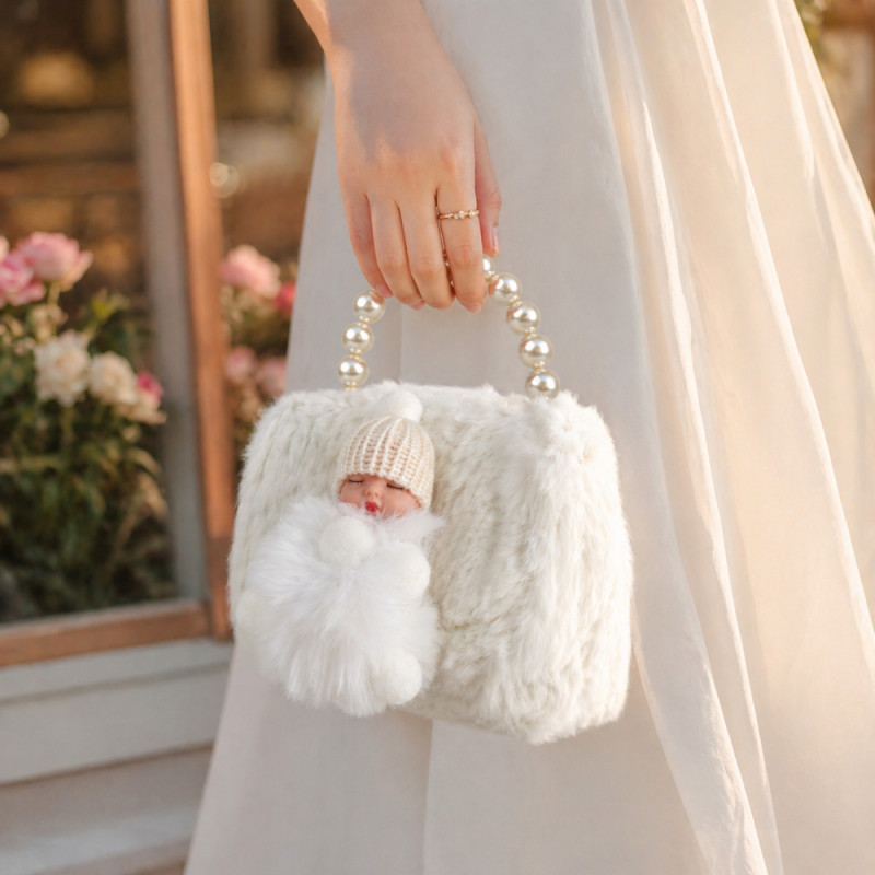 Kids' Elegant Mini Handbag – Sophisticated Off-White (15cm)