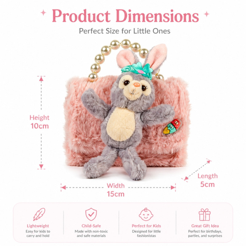 Kids' Charming Mini Handbag – Light Blossom Pink (15cm)