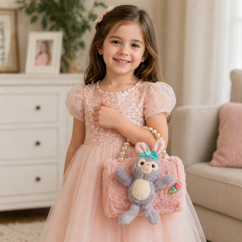 Kids' Charming Mini Handbag – Light Blossom Pink (15cm)