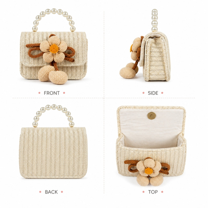 Kids' Stylish Fashion Purse – Classic Ivory (15cm)