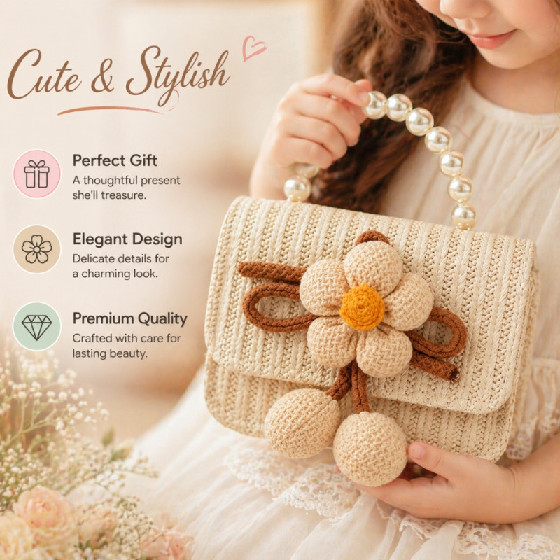 Kids' Stylish Fashion Purse – Classic Ivory (15cm)