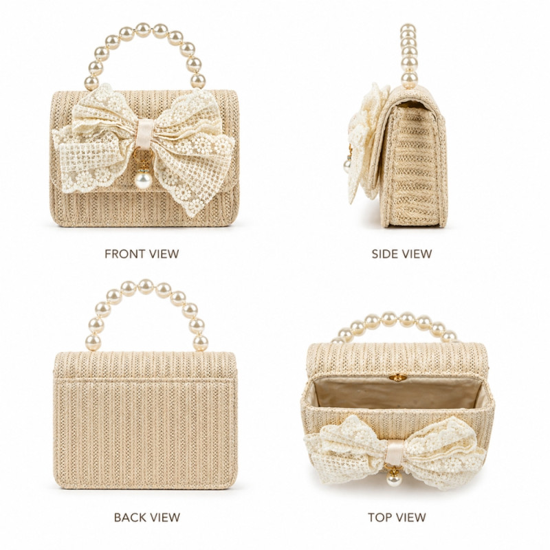 Kids' Elegant Mini Handbag – Classic Ivory (15cm)